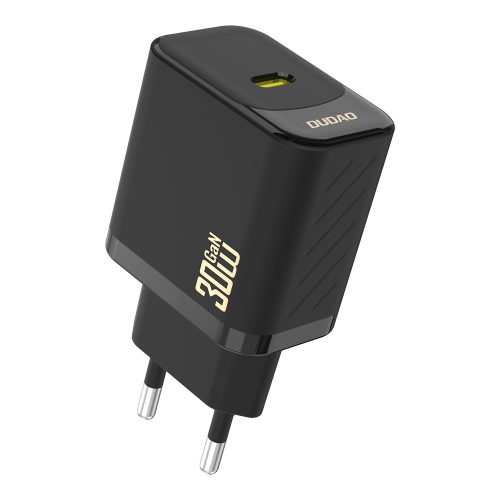 30 W PD GaN USB-C ātrās uzlādes sienas lādētājs - melns