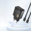 30 W PD GaN USB-C ātrās uzlādes sienas lādētājs - melns