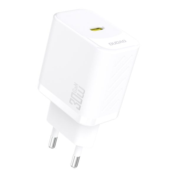 30 W PD GaN USB-C ātrās uzlādes sienas lādētājs - balts