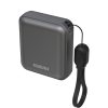 Powerbank K22+ 10000mAh ar piekaramo kabeli 22.5W USB-C - pelēks