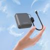Powerbank K22+ 10000mAh ar piekaramo kabeli 22.5W USB-C - pelēks