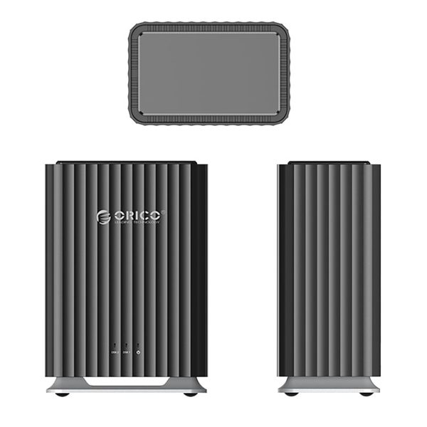 9728C3 2 disku 2,5 collu HDD/SSD/3,5 collu HDD korpuss - melns