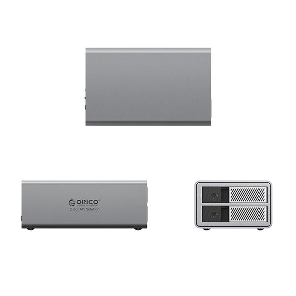 9828RU3 disku masīvs ar RAID kontrolieri 2 x 2,5 collu / 3,5 collu SATA HDD / SSD diskiem - pelēks