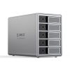 9858T3 Thunderbolt 3 5 nodalījumu 2,5 collu/3,5 collu SATA HDD/SSD disku masīvs - pelēks