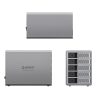 9858T3 Thunderbolt 3 5 nodalījumu 2,5 collu/3,5 collu SATA HDD/SSD disku masīvs - pelēks