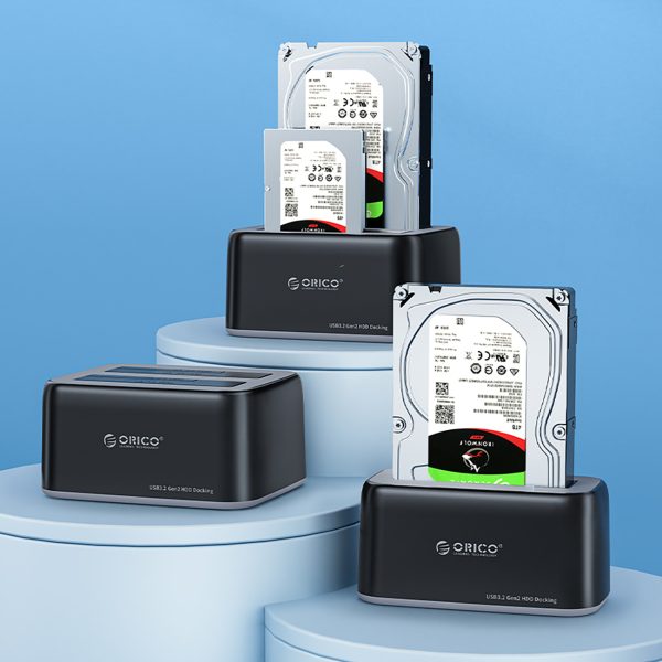 6819C3 dokstacija 2,5 collu / 3,5 collu SATA cietajiem diskiem / SSD diskiem - melna