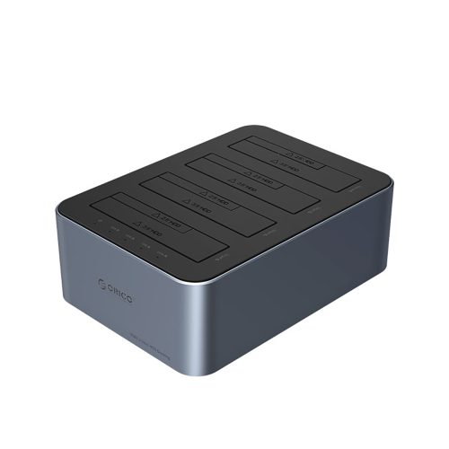 6646C3-C bezsaistes klonēšanas dokstacija 4 x 2,5 collu / 3,5 collu SATA HDD / SSD diskiem - pelēka