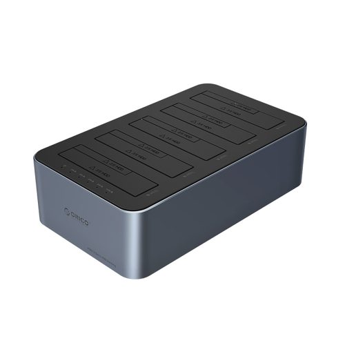 6656C3-C bezsaistes klonēšanas dokstacija 5 x 2,5 collu / 3,5 collu SATA HDD / SSD diskiem - pelēka
