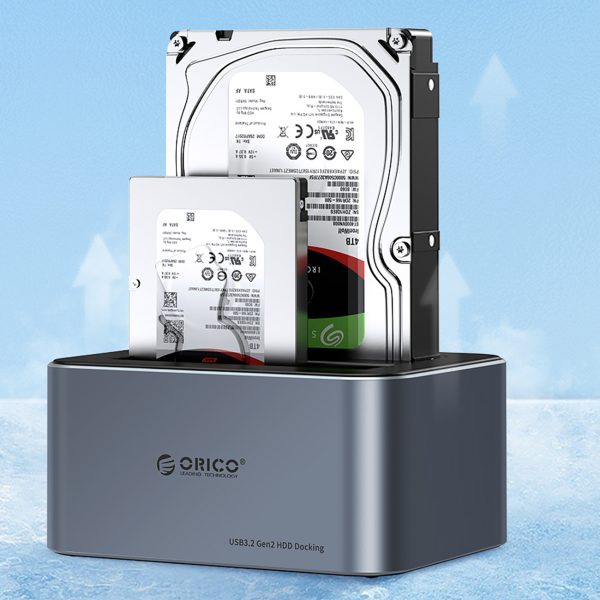 6656C3-C bezsaistes klonēšanas dokstacija 5 x 2,5 collu / 3,5 collu SATA HDD / SSD diskiem - pelēka