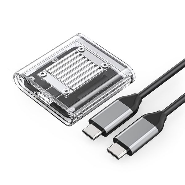 TC20-M2-10G M.2 NVME USB-C diska korpuss — caurspīdīgs