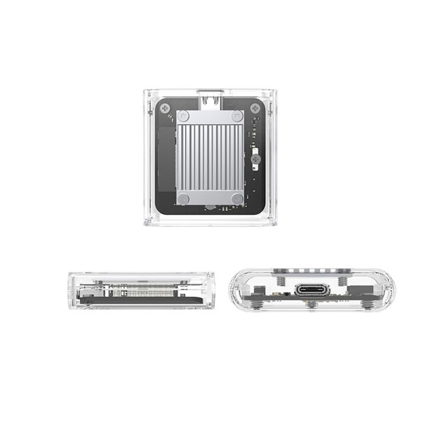 TC20-M2-10G M.2 NVME USB-C diska korpuss — caurspīdīgs