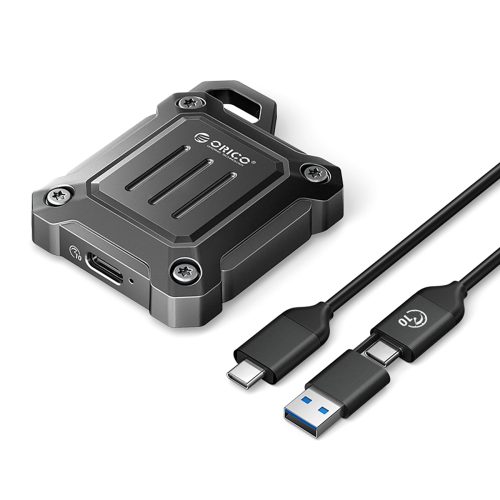 XAM2 M.2 2230 USB-C Tactical pastiprinātais diska nodalījums — melns