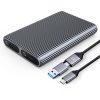 AM2C3-2SN divkāršs M.2 SATA+NVME USB-C 10Gb/s korpuss — pelēks