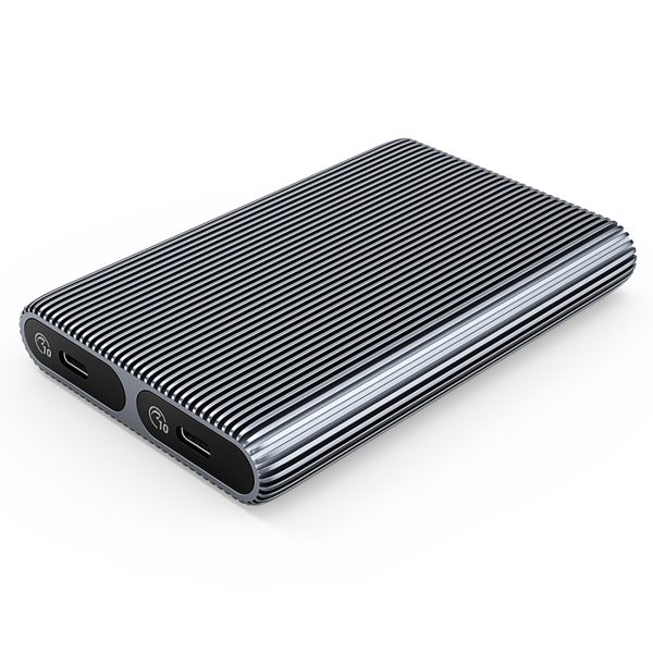 AM2C3-2N divkāršs M.2 NVME USB-C 10Gb/s korpuss - pelēks