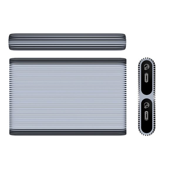 AM2C3-2N divkāršs M.2 NVME USB-C 10Gb/s korpuss - pelēks