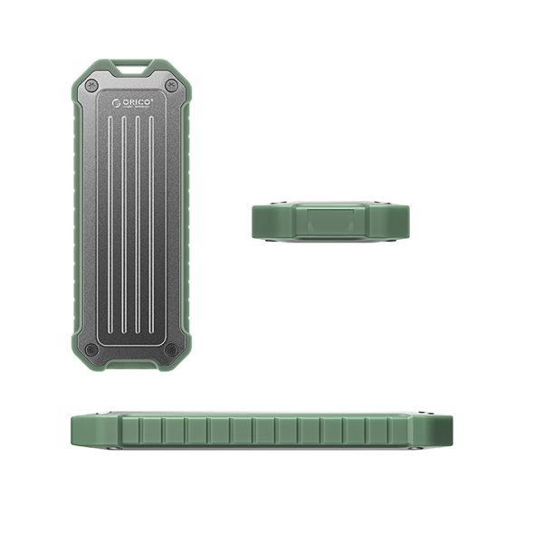 OTPX-G2 M.2 NVMe / SATA SSD USB-C Tactical pastiprinātais diska nodalījums - pelēkzaļš