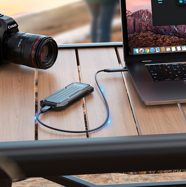 OXS2C3-G2 M.2 NVMe / SATA SSD USB-C pastiprināts taktiskais diska nodalījums - pelēks