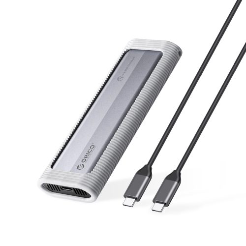 AXM2F M.2 SATA SSD USB-C diska korpuss — pelēks