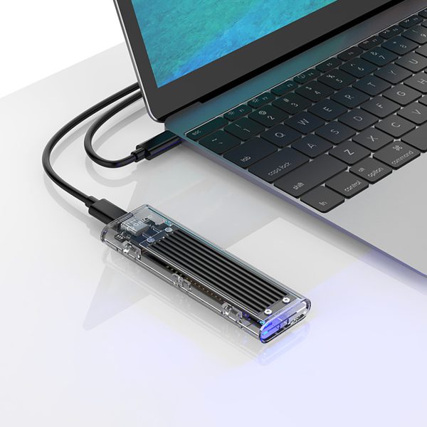 TCM2-C3 M.2 NVME USB-C 10Gb/s diska korpuss - melns/caurspīdīgs