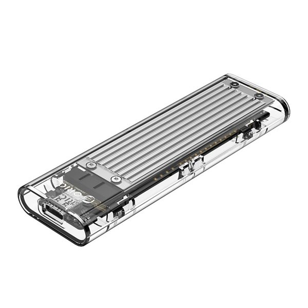 TCM2-C3 M.2 NVME USB-C 10Gb/s diska korpuss - pelēks-caurspīdīgs