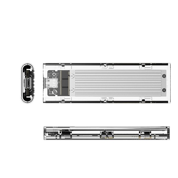 TCM2-C3 M.2 NVME USB-C 10Gb/s diska korpuss - pelēks-caurspīdīgs