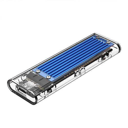 TCM2-C3 M.2 NVME USB-C 10Gb/s diska korpuss - zils-caurspīdīgs