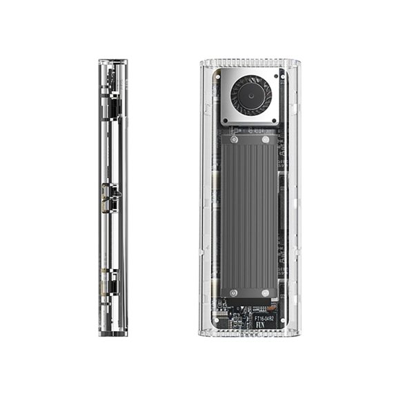 TCM2-G20 M.2 NVME USB-C 3.2 20Gb/s diska korpuss - sudrabaini caurspīdīgs
