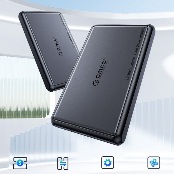 DDL25-C3 2,5 collu cietā diska / SSD USB-C 5Gb/s diska korpuss - melns