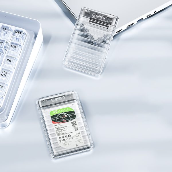 2139U3-V1 2,5 collu cietā diska / SSD USB Micro-B 5 Gb/s diska korpuss - caurspīdīgs