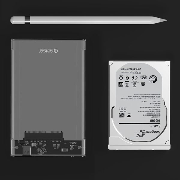 2139C3 2,5 collu HDD / SSD USB-C 5Gb/s korpuss - caurspīdīgs
