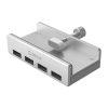 Sadalītājs MH4PU monitora galda skavai 4x USB-A - sudrabs