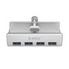 Sadalītājs MH4PU monitora galda skavai 4x USB-A - sudrabs