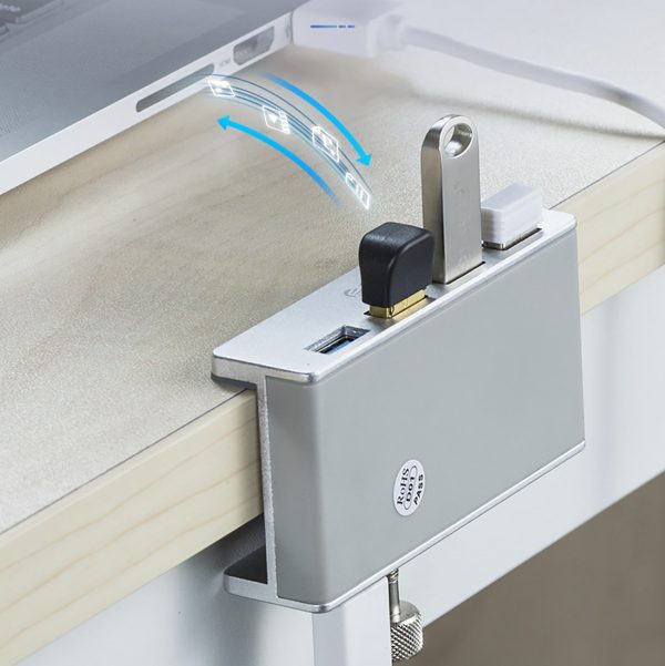 Sadalītājs MH4PU monitora galda skavai 4x USB-A - sudrabs