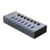 BT2U3-7AB centrmezgls ar 7x USB-A slēdžiem - pelēks