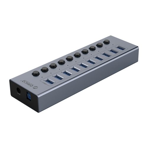 BT2U3-10AB centrmezgls ar 10x USB-A slēdžiem - pelēks