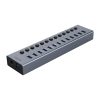 BT2U3-13AB centrmezgls ar 13x USB-A slēdžiem - pelēks