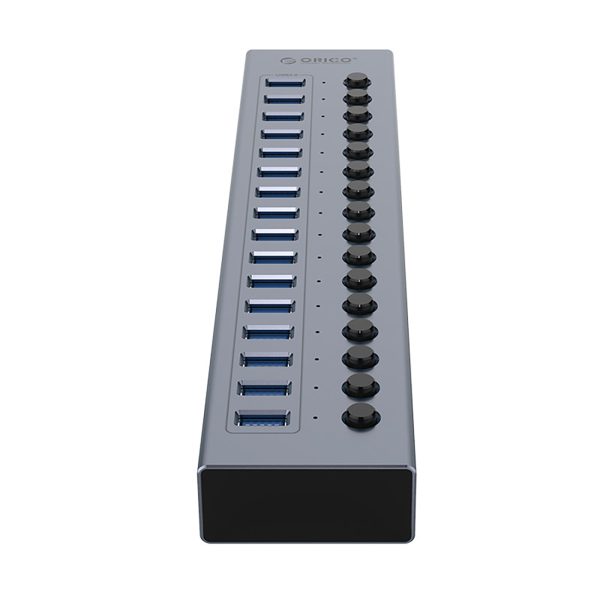 BT2U3-16AB centrmezgls ar 16x USB-A slēdžiem - pelēks