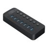 CT2U3-7AB centrmezgls ar 7x USB-A slēdžiem - melns