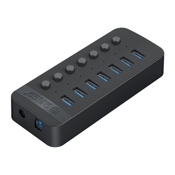 CT2U3-7AB centrmezgls ar 7x USB-A slēdžiem - melns