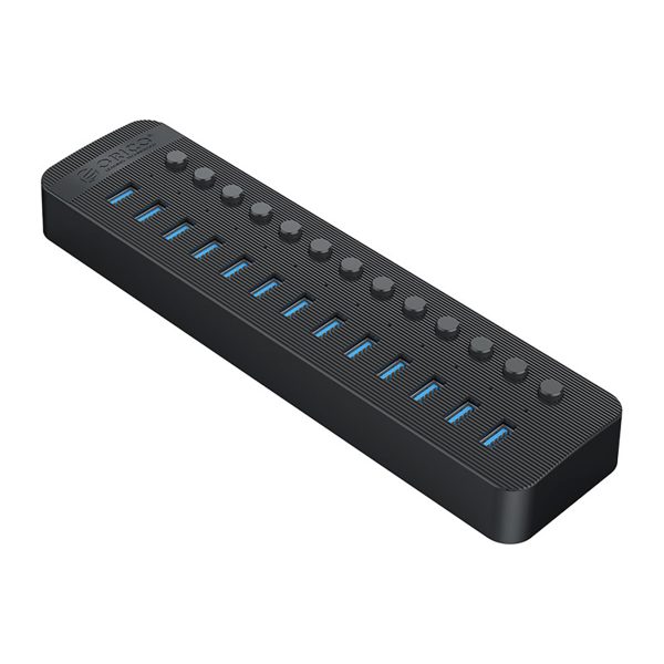 CT2U3-13AB centrmezgls ar 13x USB-A slēdžiem - melns