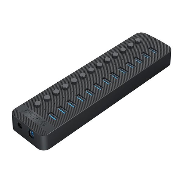 CT2U3-13AB centrmezgls ar 13x USB-A slēdžiem - melns