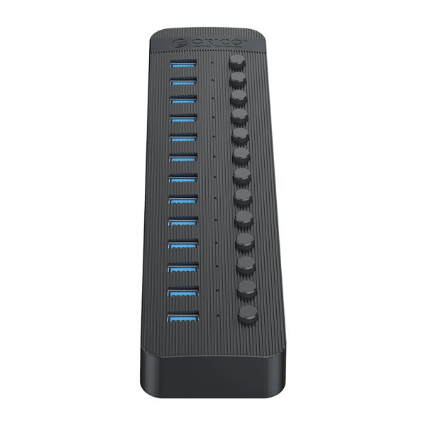 CT2U3-13AB centrmezgls ar 13x USB-A slēdžiem - melns