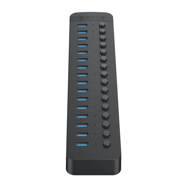 CT2U3-16AB centrmezgls ar 16x USB-A slēdžiem - melns