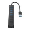 Sadalītājs TWU32-4A USB-A - USB-A USB-C 5V/3A - melns