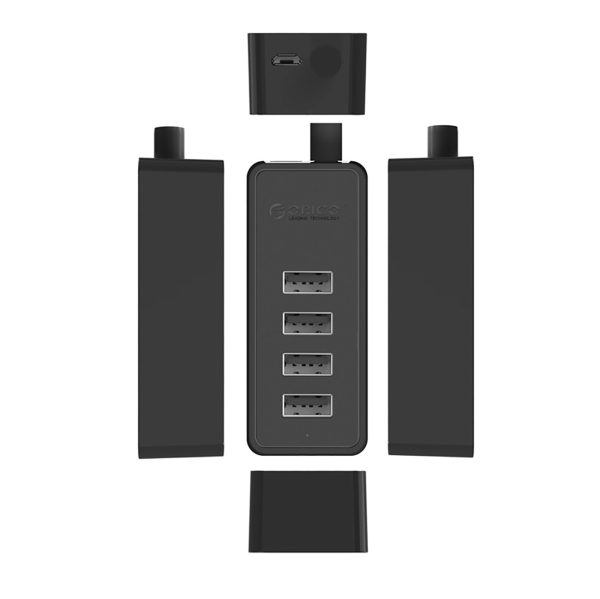 Sadalītājs centrmezglam W5P-U2-030 4x USB-A 30cm - melns