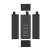 Sadalītājs centrmezglam W5P-U2-100 4x USB-A microUSB 5V 1m - melns