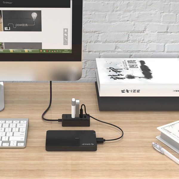 Sadalītājs centrmezglam W5P-U2-100 4x USB-A microUSB 5V 1m - melns