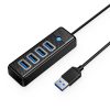Sadalītājs PW4U-U3 USB-A - 4x USB-A - melns