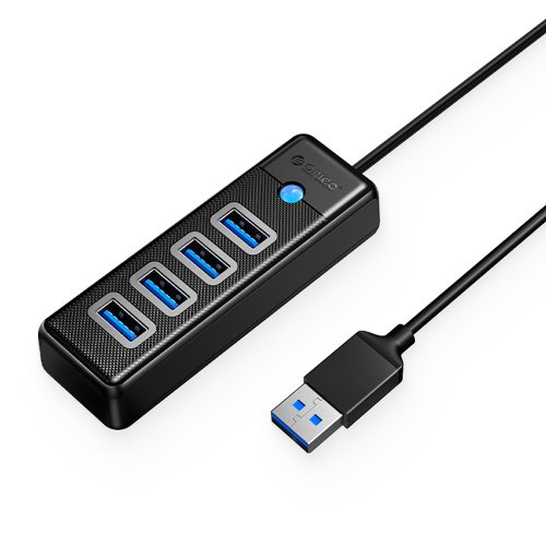 Sadalītājs PW4U-U3 USB-A - 4x USB-A - melns