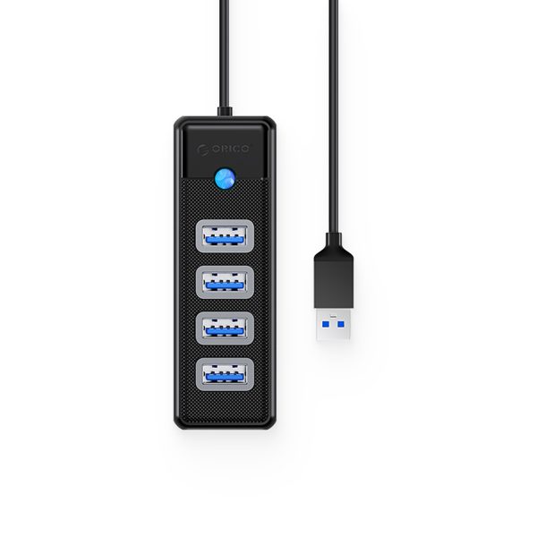 Sadalītājs PW4U-U3 USB-A - 4x USB-A - melns